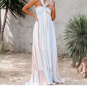 NWT VICI  Striped Halter Maxi Dress